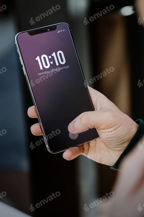 Preview: Man using a mobile screen mockup