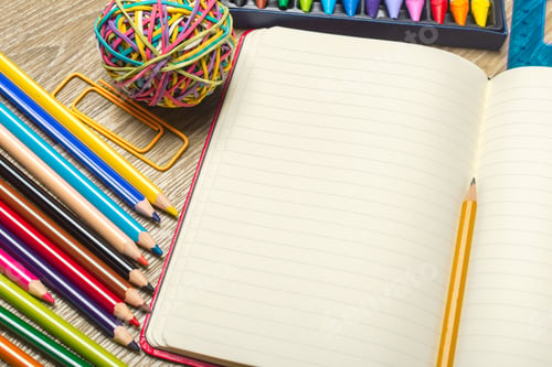 Preview: various colorful drawing tools. Mock up