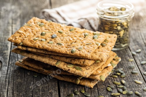 Preview: The crispy bread with pumpkin seeds. Knackebrot