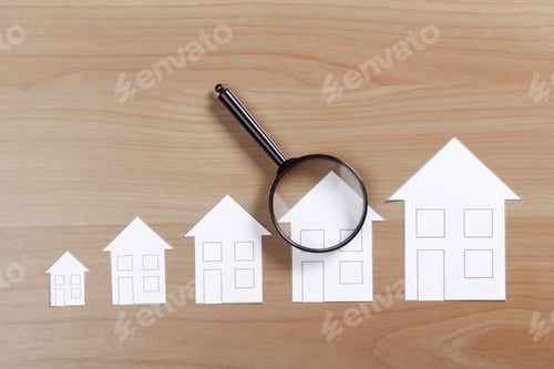 Preview: paper house with Magnifying Glass