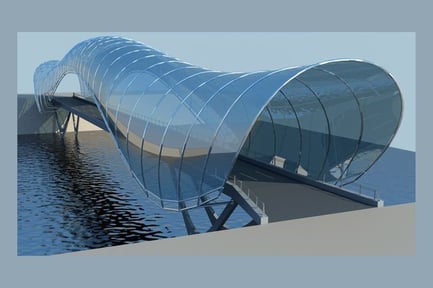 Preview: Futuristic Glass-Covered Bridge