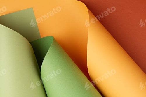 Preview: Abstract backgroud of rolled textured paper sheets of different shades