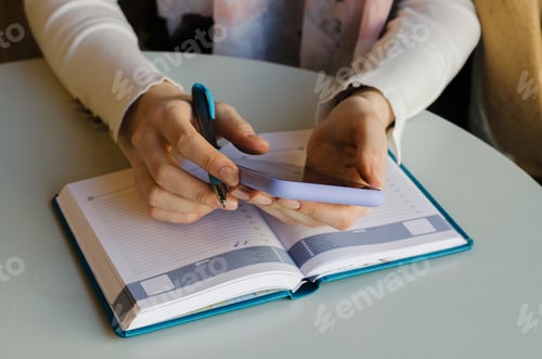 Preview: Girl using mobile phone. Using technology