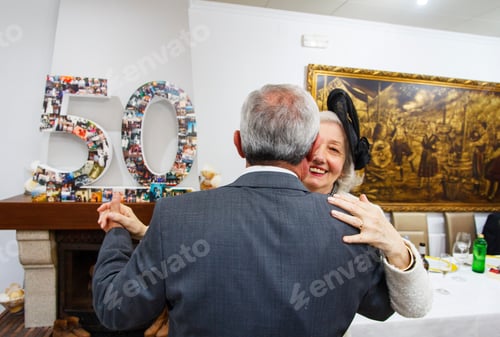 Preview: Happy senior couple dancing in their 50 years of marriage