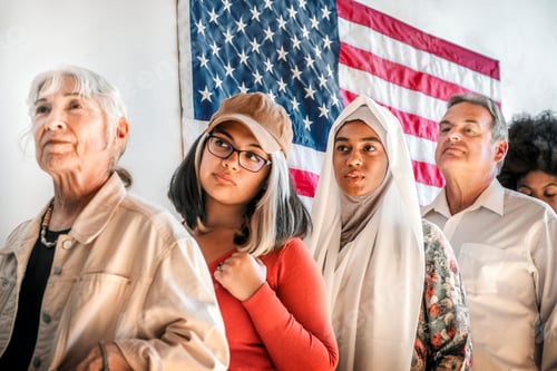 Preview: American queuing at a polling place