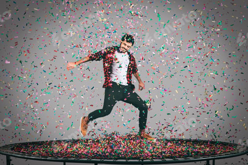 Preview: Trampoline and confetti.