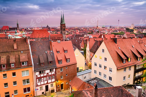 Preview: Nuremberg, Germany Old Town Skyline.