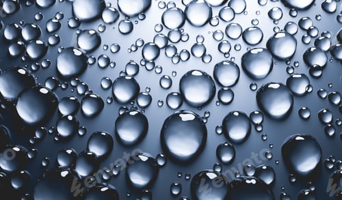 Preview: Water drops blue background