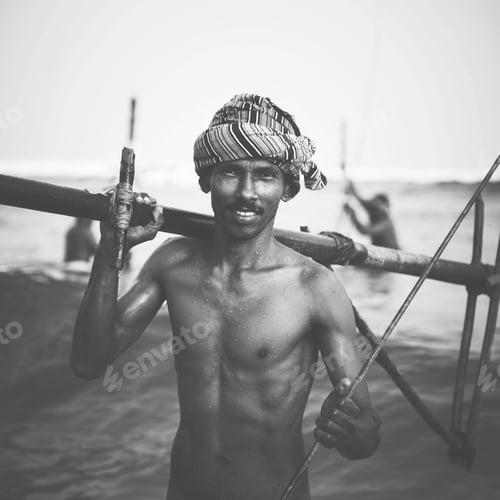 Preview: Smiling Fisherman Beach Occupation Portrait Concept
