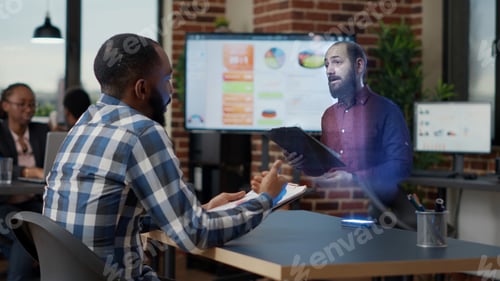 Preview: Businessman watching AR training video