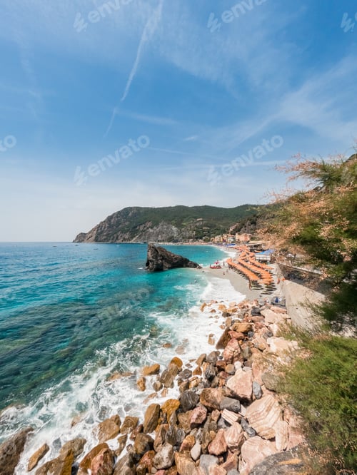 Preview: Blue sea of Cinque Terre coast. Monterosso Liguria Italy
