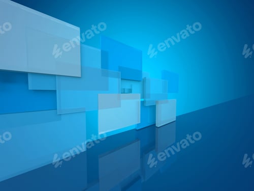 Preview: Perspective Blue Rectangles Background