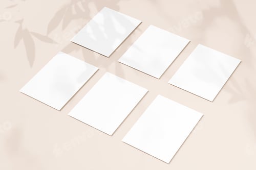 Preview: Business card Mockup. Natural overlay lighting shadows the leaves. 3d render