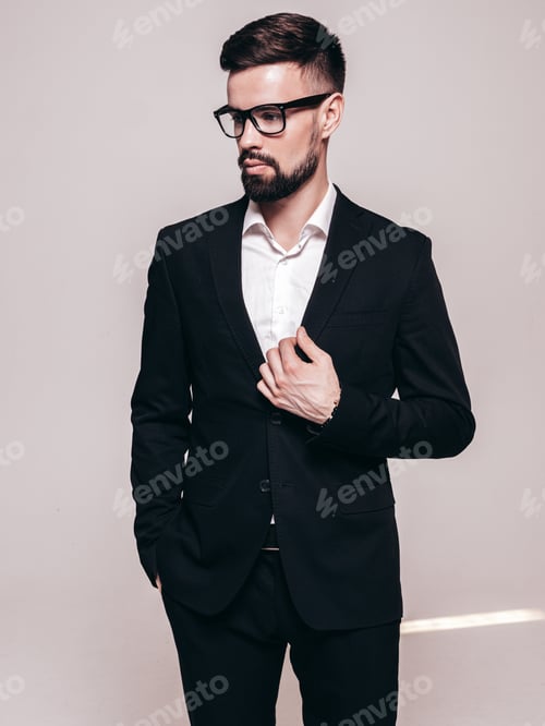 Preview: Handsome stylish man posing in studio