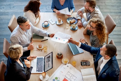 Preview: People Meeting Brainstorming Blueprint Design Concept