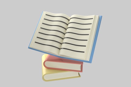 Preview: Stack of books with open book