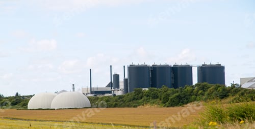 Preview: Beautiful shot of the industrial tanks in the industrial si