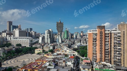 Preview: Aerial Panorama of Macao City From Tall Building