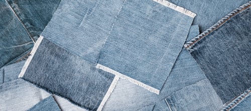 Preview: Abstract background with old denim. Recycling old jeans