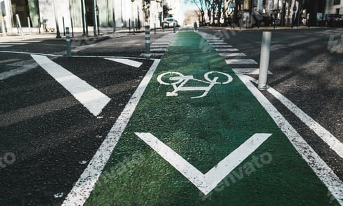 Preview: The bicycle lane with road marking