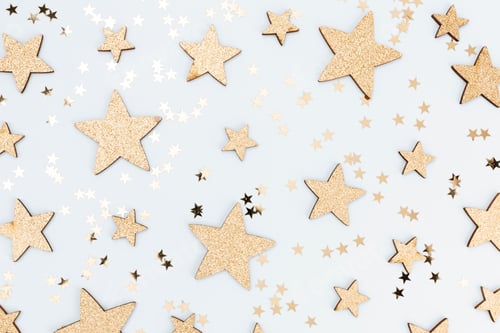 Preview: Christmas decor background. Flat lay, top view.