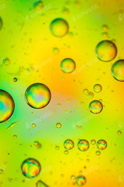 Preview: oil drops on a water surface abstract background