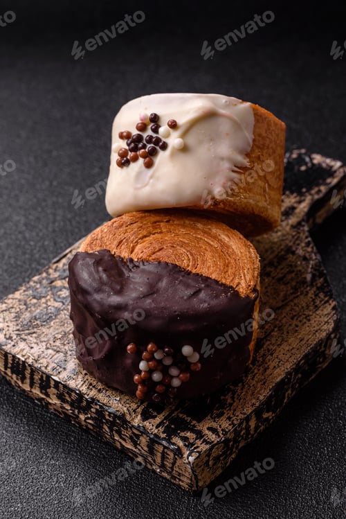 Preview: Round sweet New York roll croissant with chocolate cream filling