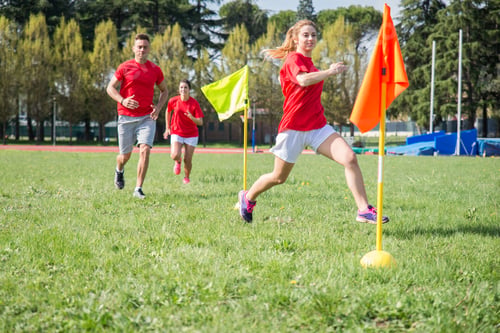 Preview: Football players training in soccer field