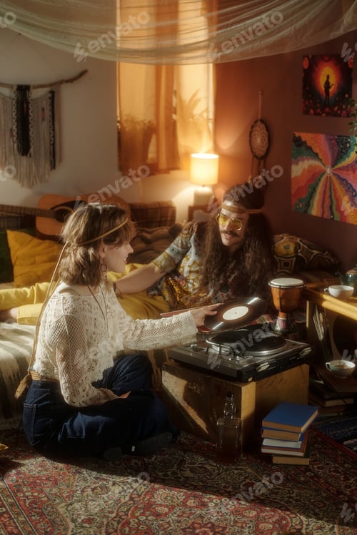 Preview: Relaxing and Listening to Vinyl Records in Cozy Room