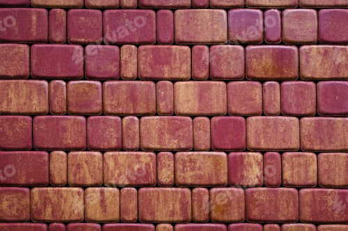 Preview: A colorful photo background featuring an array of concrete sidewalk pavers in various hues, creating