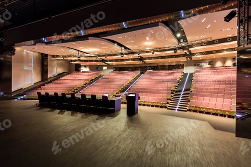 Preview: Lecturers' platform in academy's auditorium