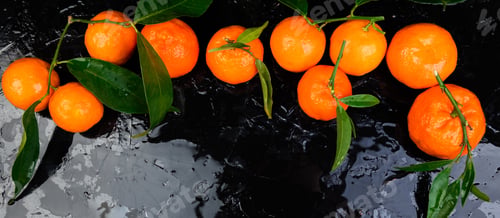 Preview: Banner of Tangerines background. Delicious and beautiful Citrus.