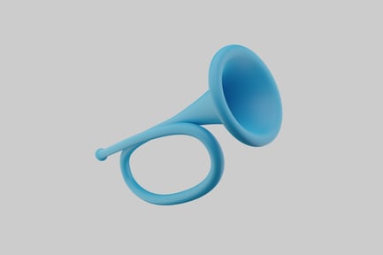 Preview: Simple blue toy trumpet horn