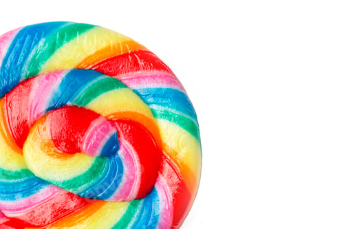 Preview: Colorful lollipops, colorful candies on a white background
