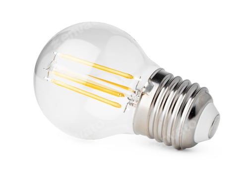 Preview: One light bulb isolated on white background
