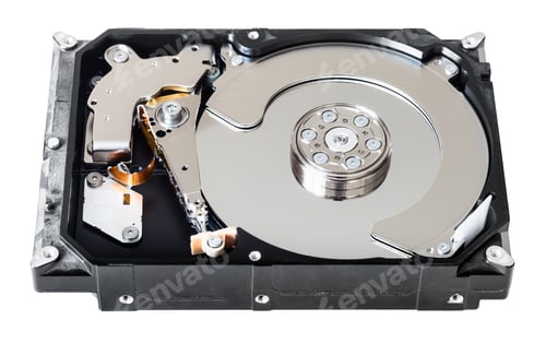 Preview: disassembled internal sata hard disk drive