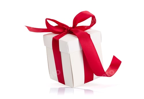 Preview: Gift box with red ribbon