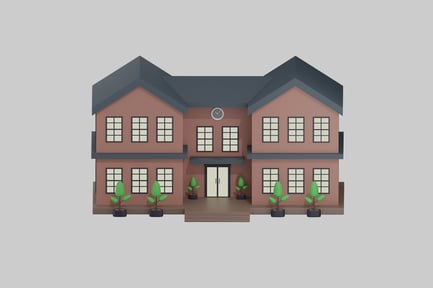 Preview: Miniature Elegant Residence with Fenestrated Details and Door