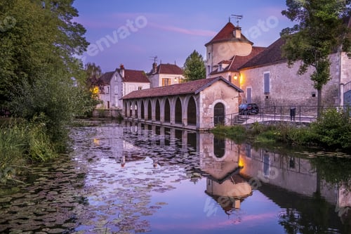 Preview: Beautiful shot of the old washhouse in Chablis, Burgundy, France