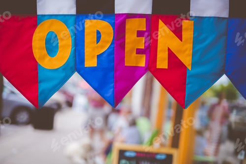 Preview: Closeup shot of an open flag with a blurred background