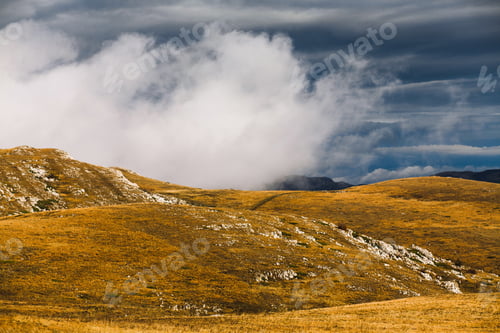 Preview: Autumn foggy landscape od Chatyr-Dag mountain