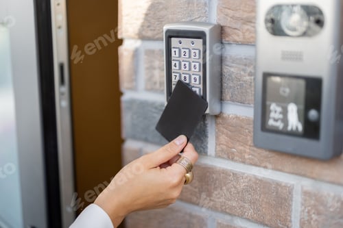 Preview: Attaching card to the electronic reader to access the office or apartment