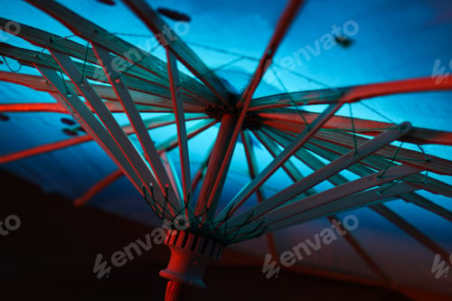 Preview: A beautiful Japanese umbrella with blue illumination