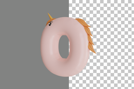 Preview: Letter O Unicorn 3D Icon