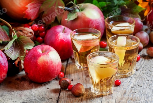 Preview: Apple juice with slices of fresh apples