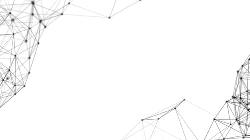 Preview: Black digital computer data and network connection triangle lines and spheres in futuristic