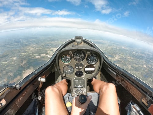 Preview: Personal perspective woman piloting glider plane