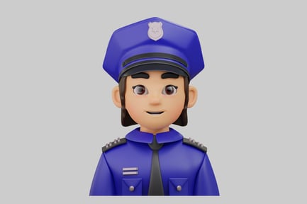 Preview: Cartoon police officer character asset