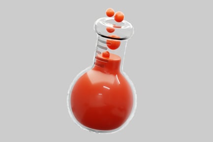 Preview: Spherical-necked flask with red liquid