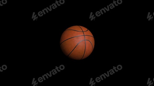 Preview: Seamless Looping Animation of Basketball ball on black background. Sport and Recreation Concept